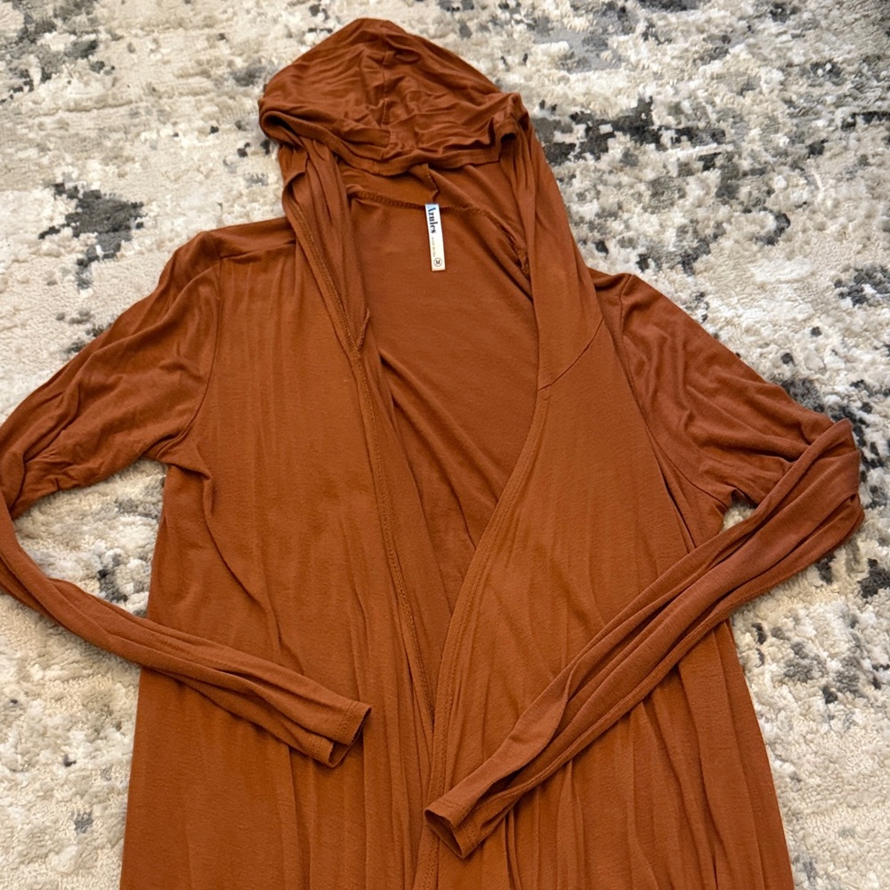 Azules Rust Lightweight Hooded Knitwear